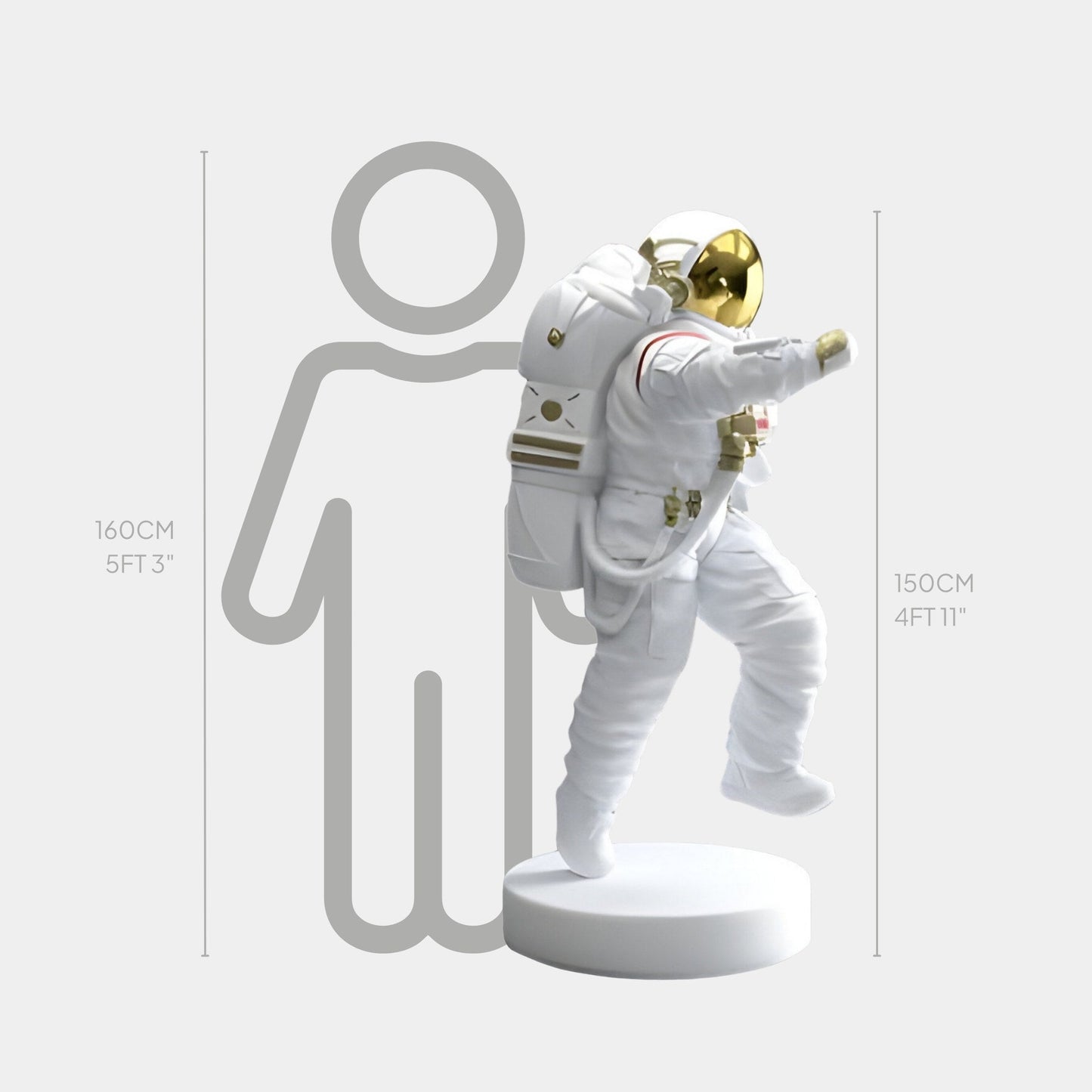 Grande Sculpture Astronaute Strider de l'Espace Blanc - 150cm