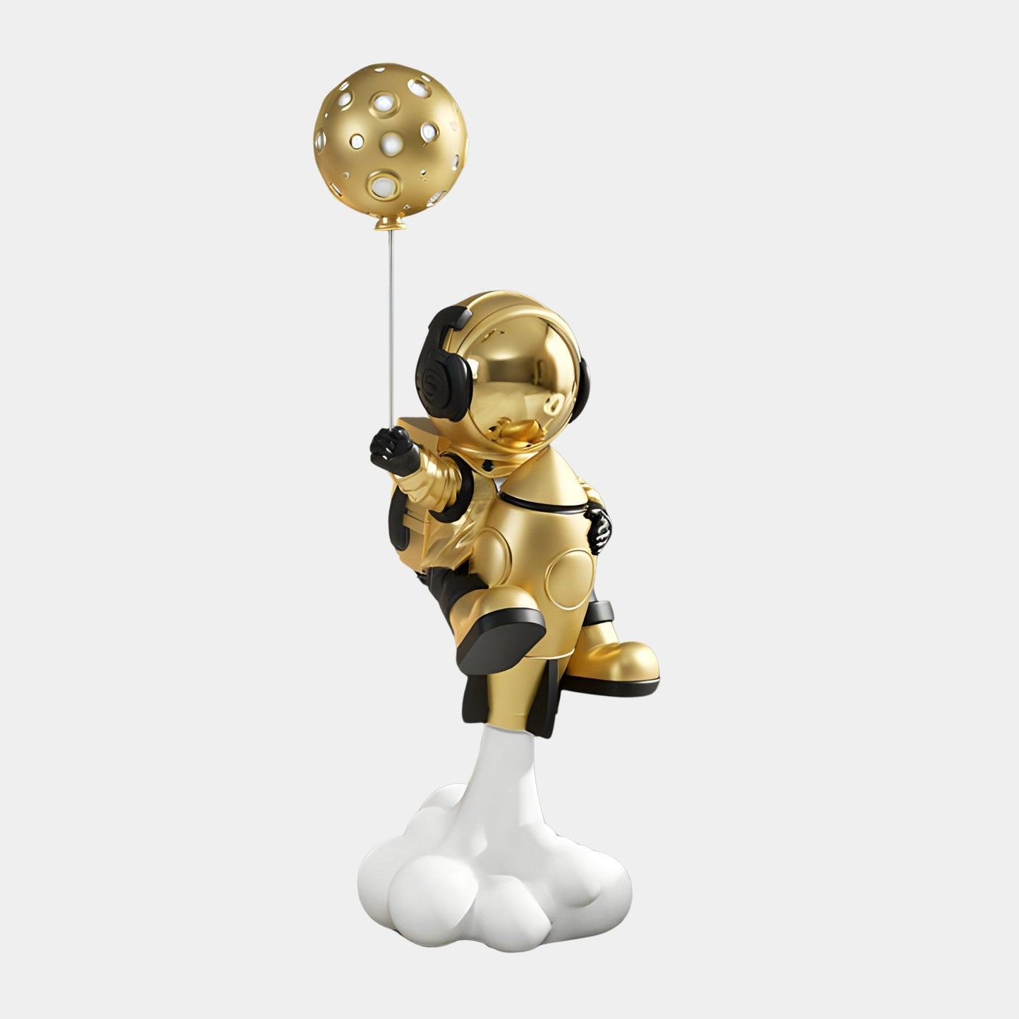 Sculpture de ballon astronaute en or céleste moyen - 95 cm