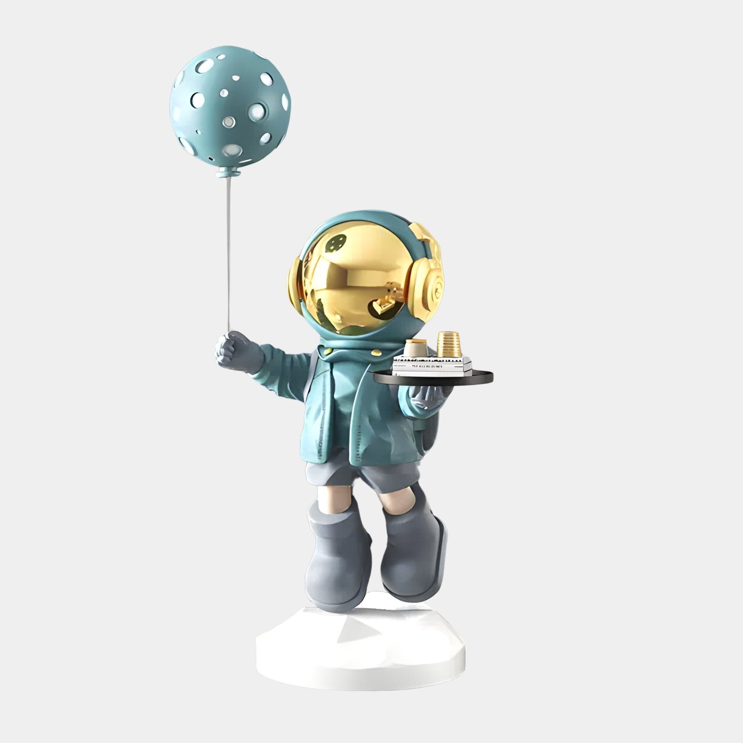 Sculpture de ballon astronaute majordome bleu galactique moyen - 80 cm