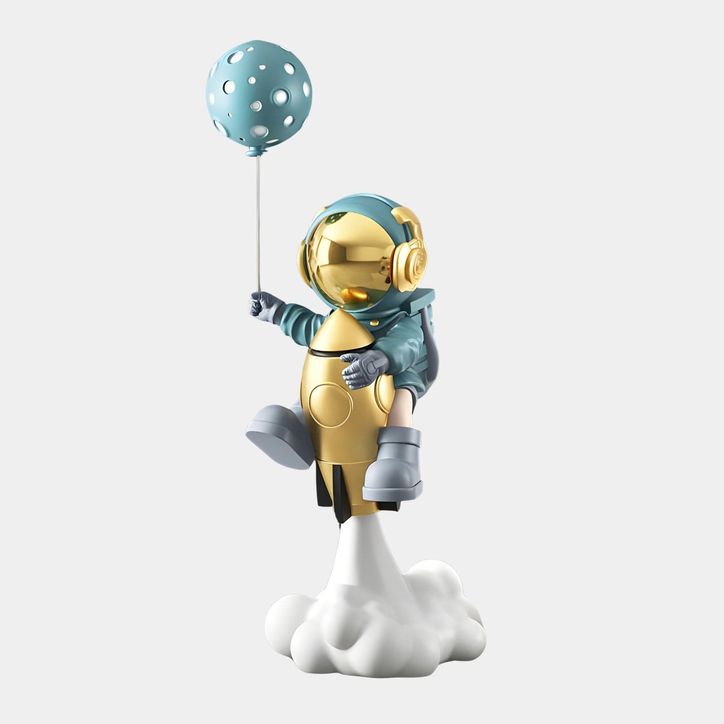 Sculpture de Ballon Astronaute Fusée Décollage Galactique Bleu Moyen - 95cm