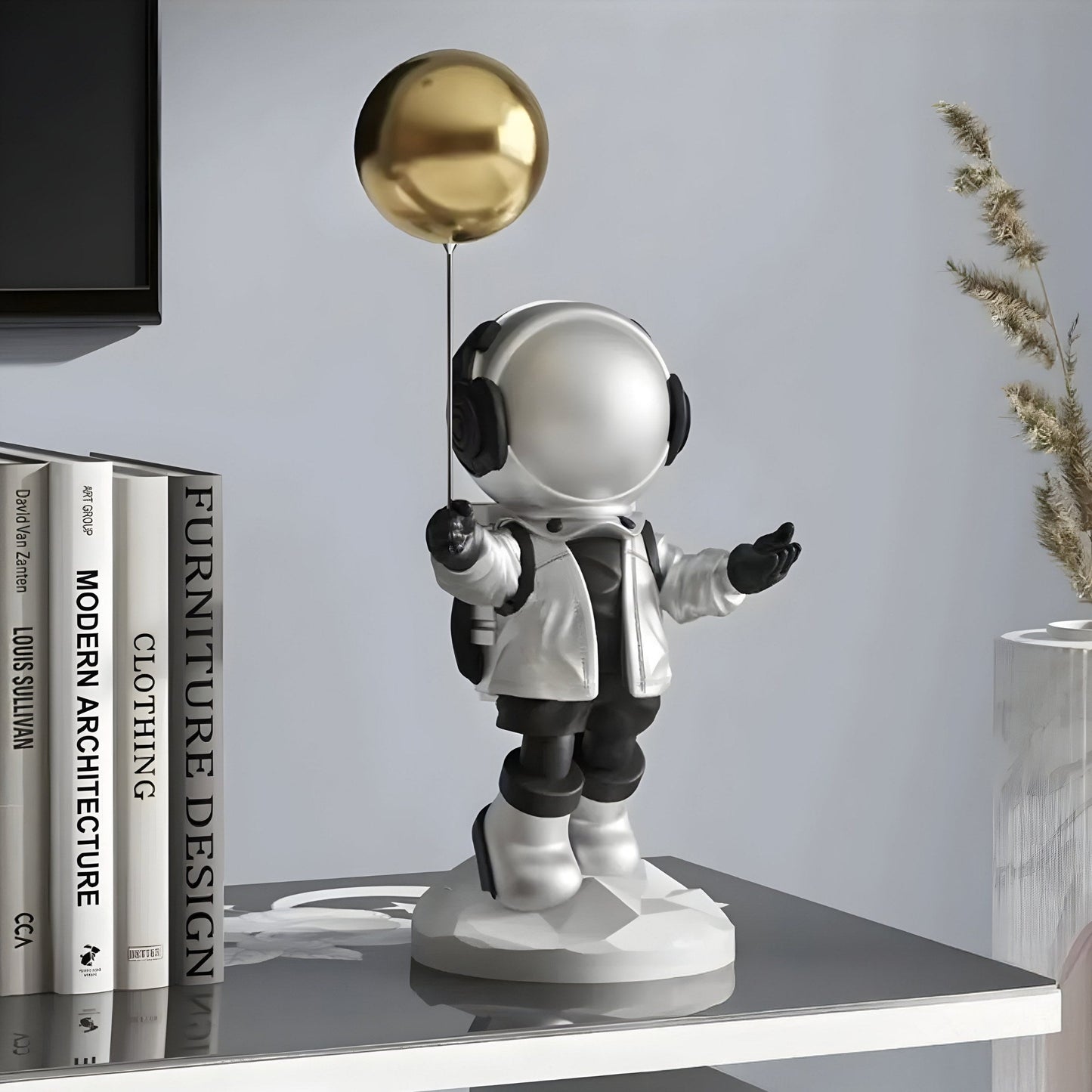 Petite Figurine Astronaute en Ballon Argent Lunaire - 42cm