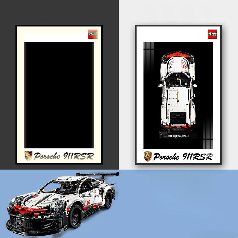 Art mural LED Porsche Lego Supercar