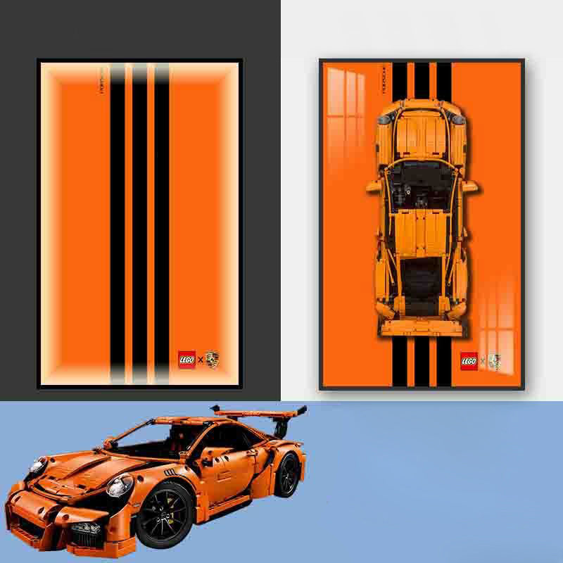 Art mural LED Porsche Lego Supercar
