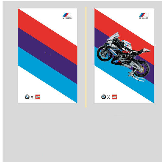 Art mural LED de supercar BMW en Lego