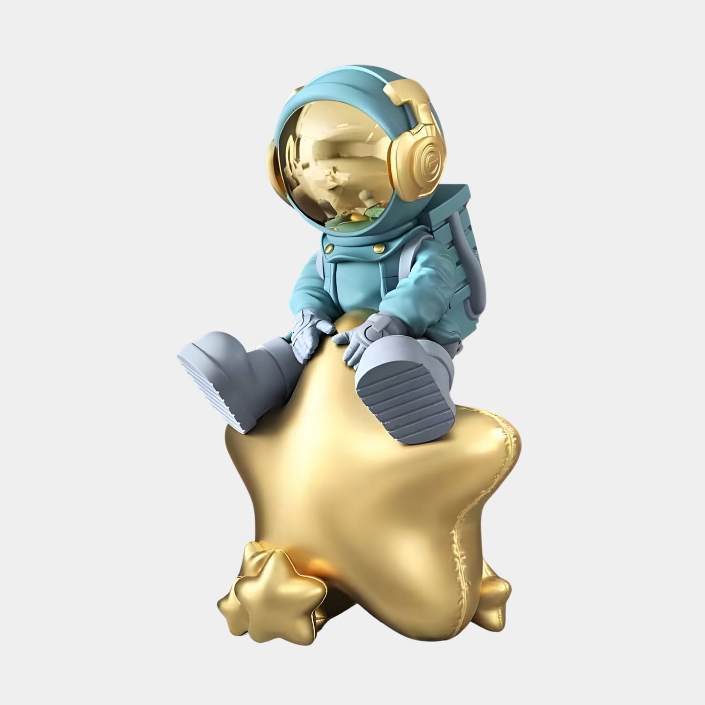 Sculpture d'Astronaute en Bleu Galactique de Taille Moyenne - 90 cm