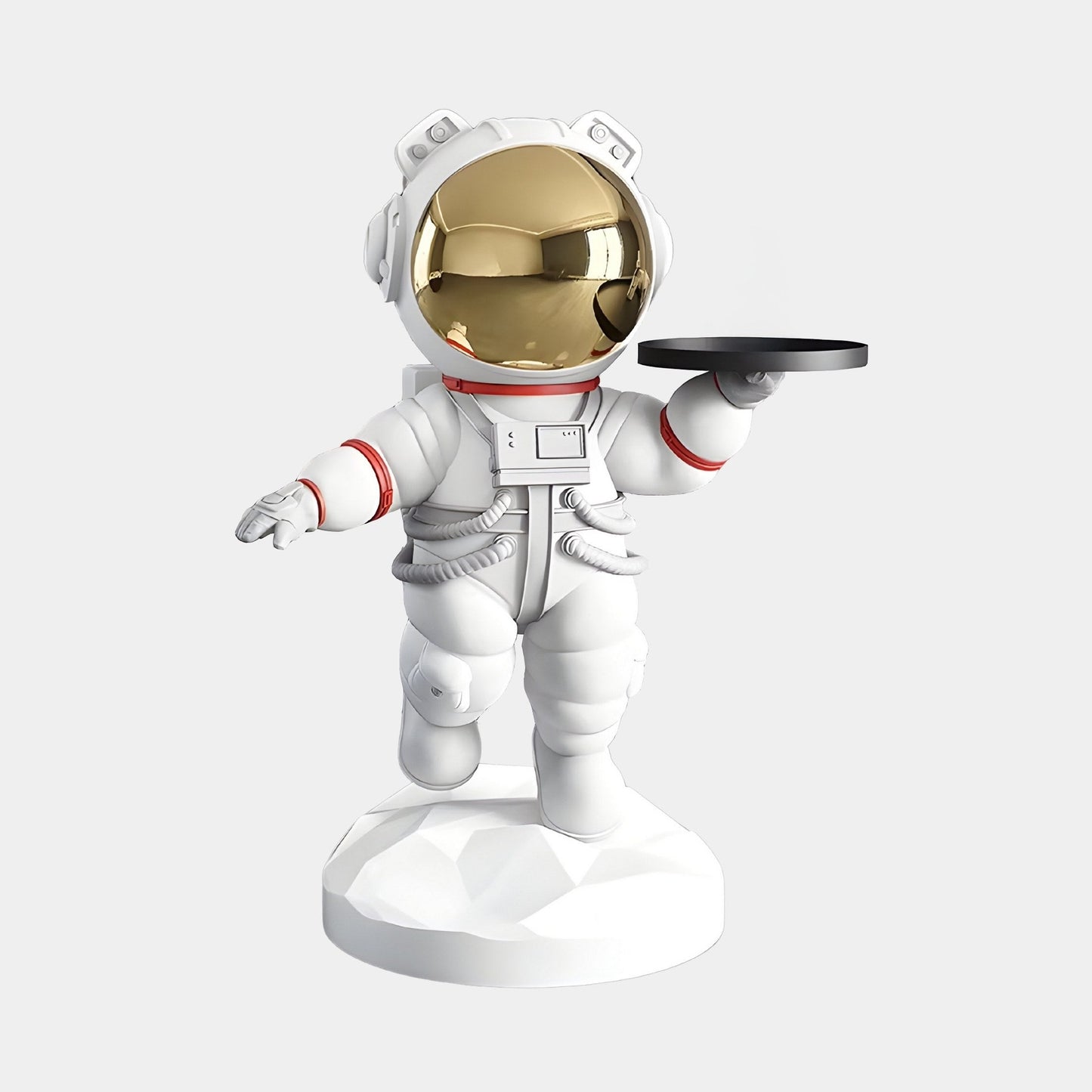 Sculpture de majordome ours astronaute Nova blanche moyenne - 90 cm