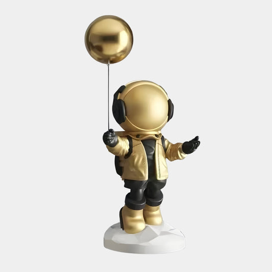 Petite Figurine Astronaute en Or Céleste en Ballon - 42cm