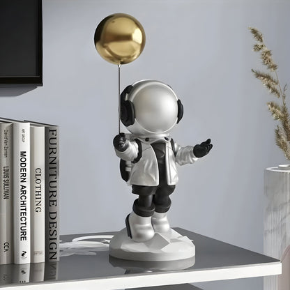 Petite Figurine Astronaute en Ballon Argent Lunaire - 42cm