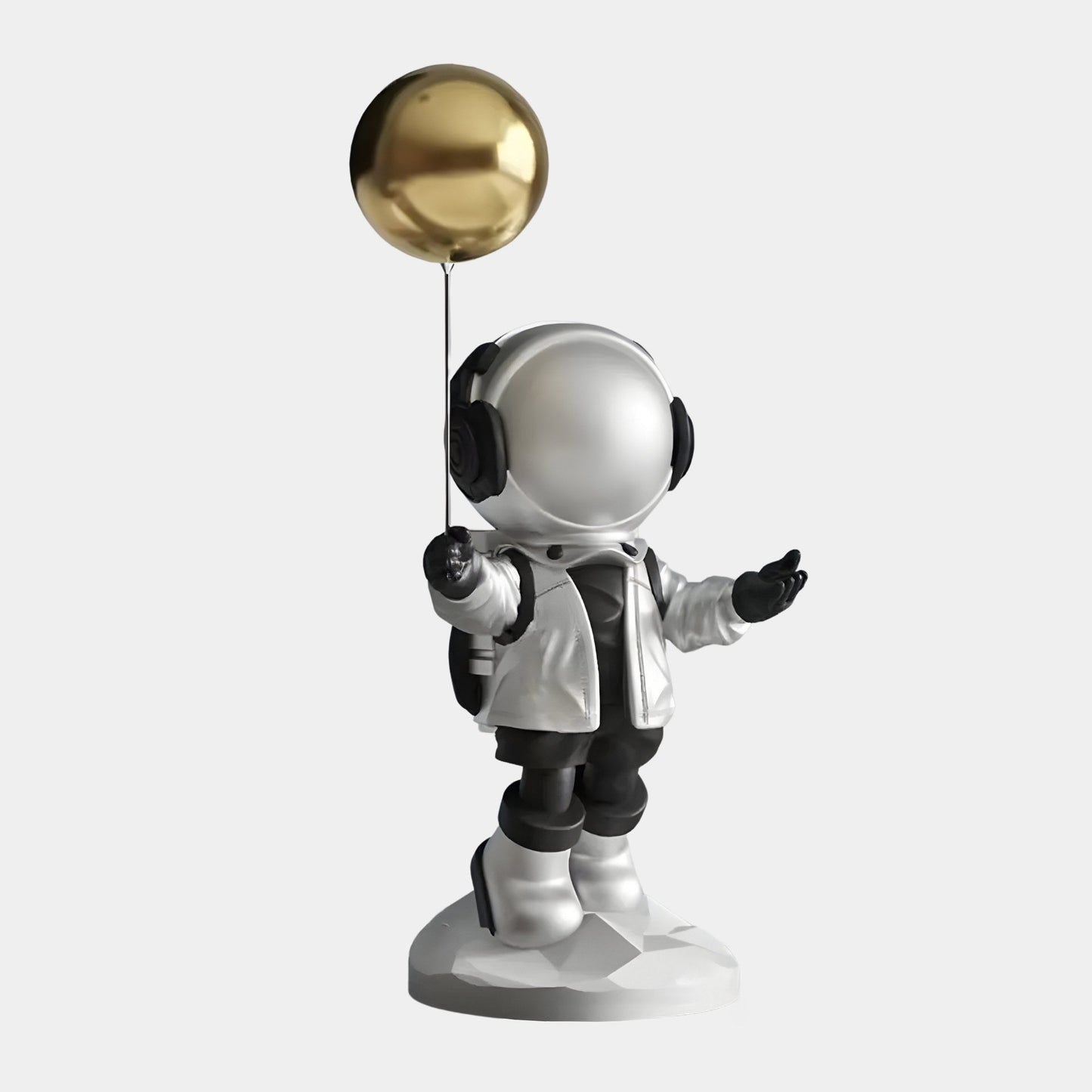 Petite Figurine Astronaute en Ballon Argent Lunaire - 42cm