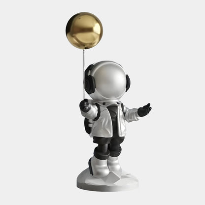 Petite Figurine Astronaute en Ballon Argent Lunaire - 42cm