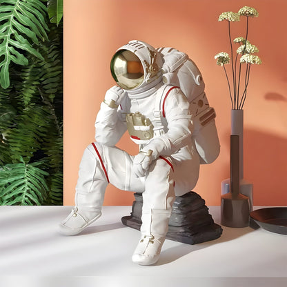 Petite Figurine Astronaute Penseur Nova Blanche - 43cm