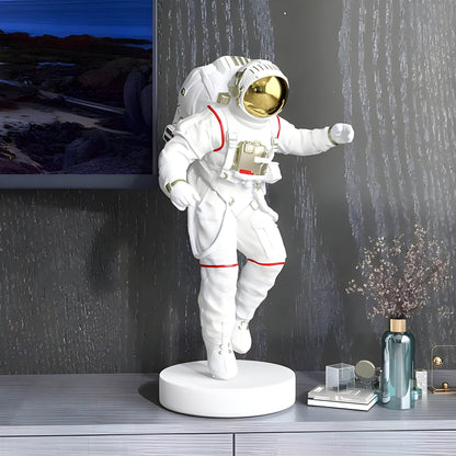 Petite sculpture d'astronaute explorateur de l'espace blanc - 63 cm
