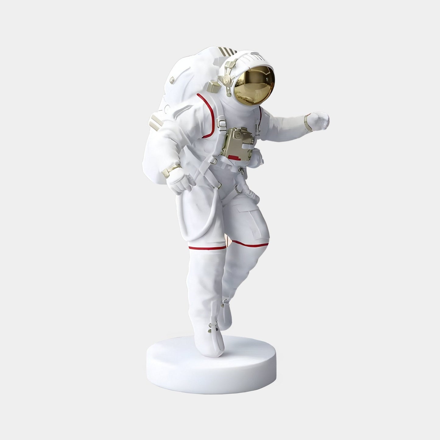Petite sculpture d'astronaute explorateur de l'espace blanc - 63 cm