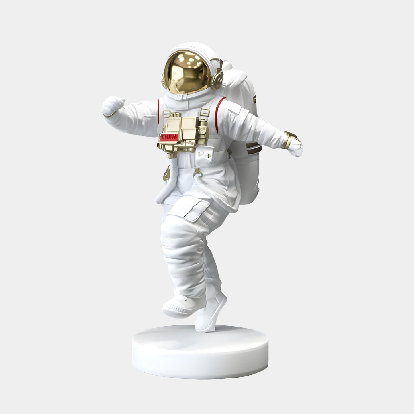 Petite Sculpture d'Astronaute Blanc dans l'Espace - 58cm